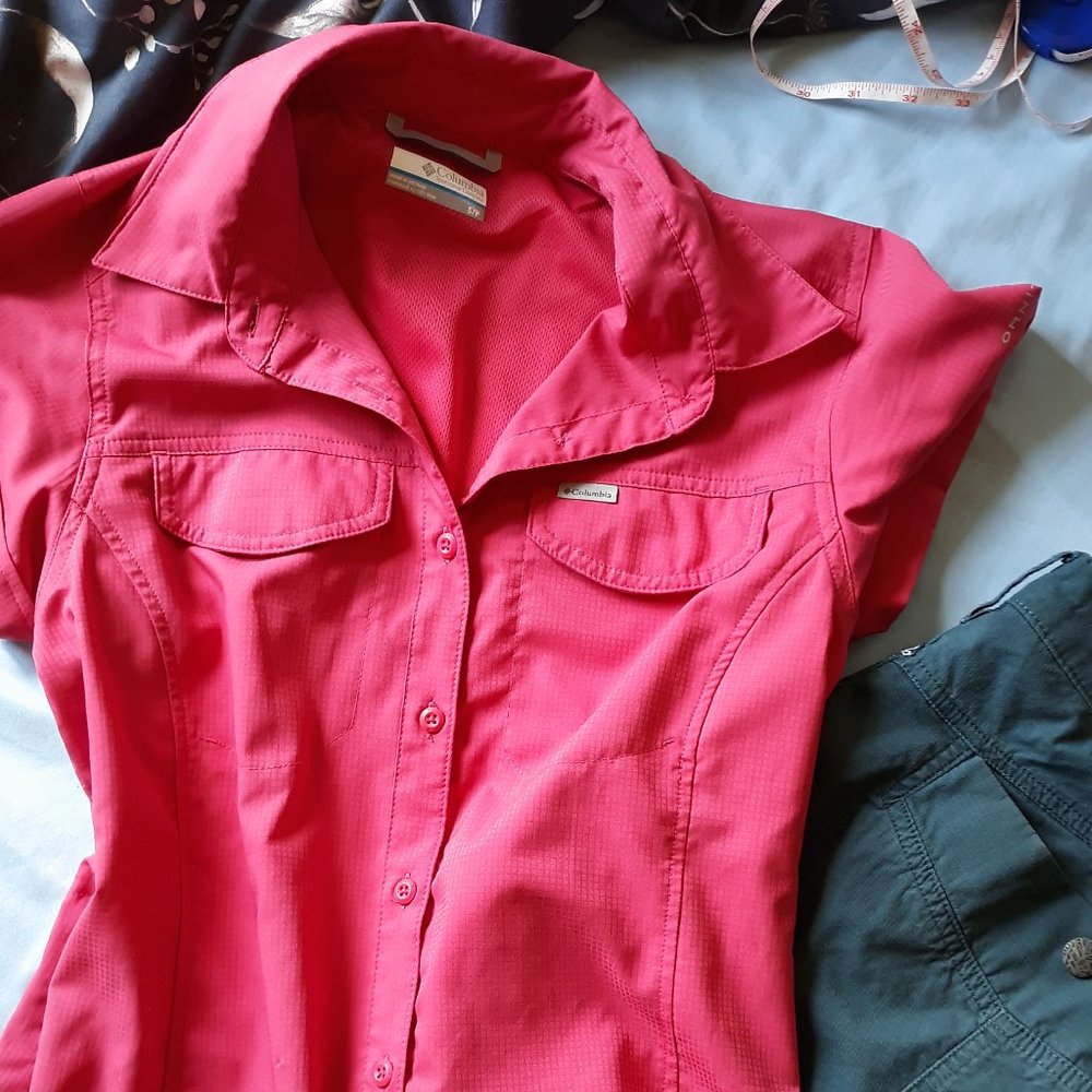 Columbia Pink Omni Shade Short Sleeve Shirt